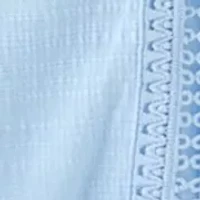 Plus Knit Gauze Split Neck