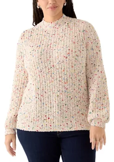 Plus Confetti Chenille Crew Neck Sweater
