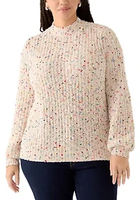 Plus Confetti Chenille Crew Neck Sweater