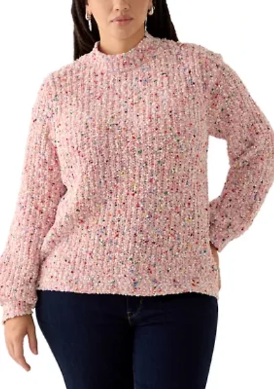 Plus Confetti Chenille Crew Neck Sweater