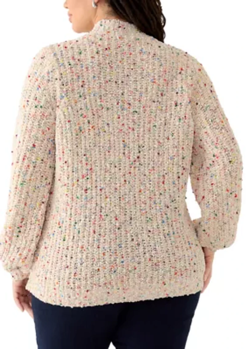 Plus Confetti Chenille Crew Neck Sweater