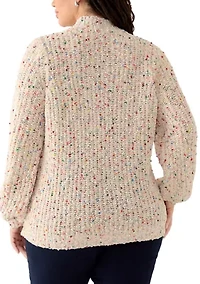 Plus Confetti Chenille Crew Neck Sweater