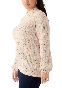 Plus Confetti Chenille Crew Neck Sweater