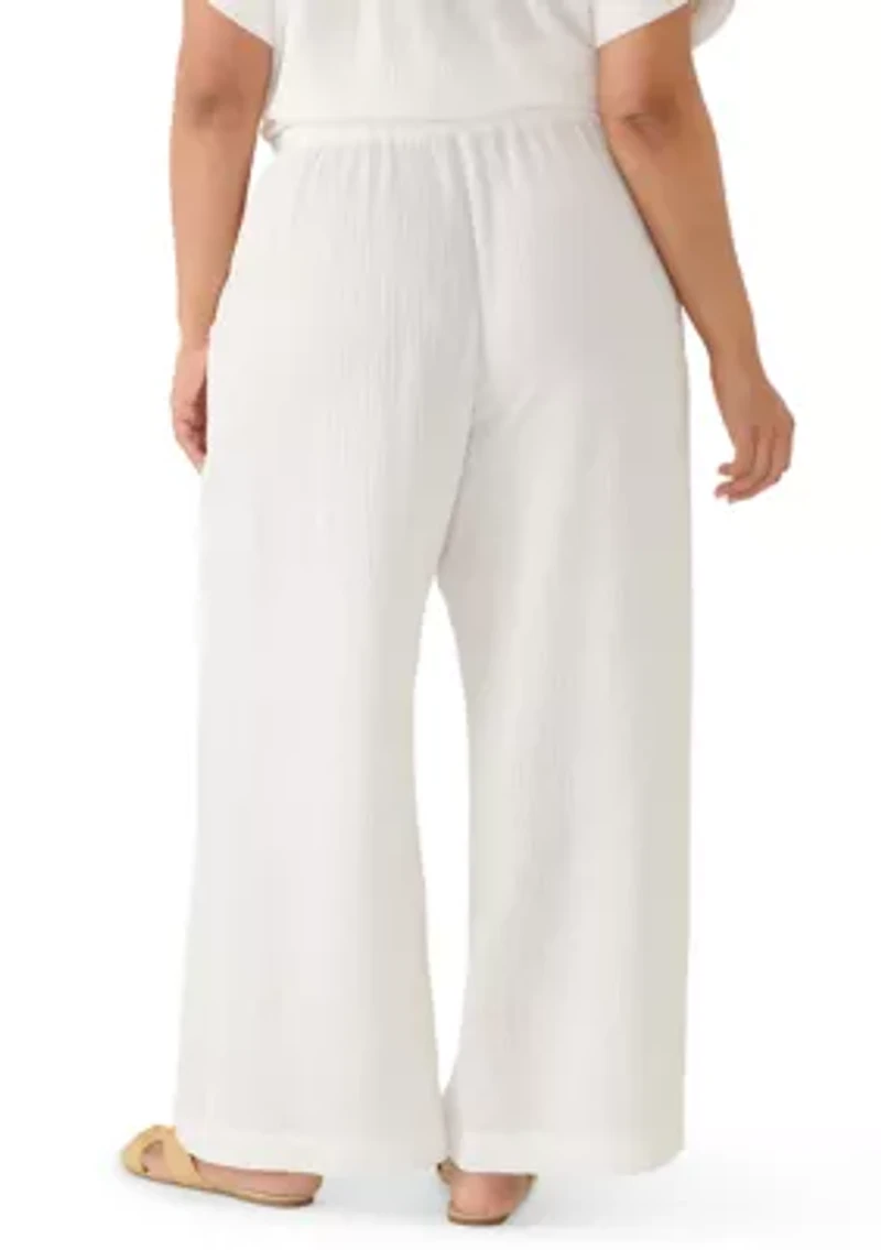 Plus Solid Elastic Pants