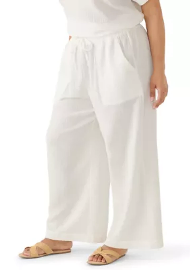 Plus Solid Elastic Pants