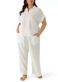 Plus Solid Elastic Pants