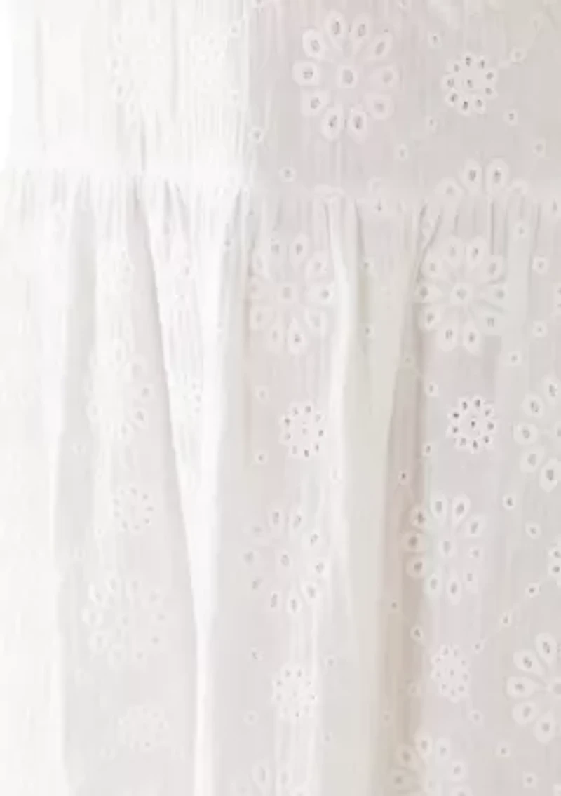 Plus Sleeveless Eyelet Midi Dress