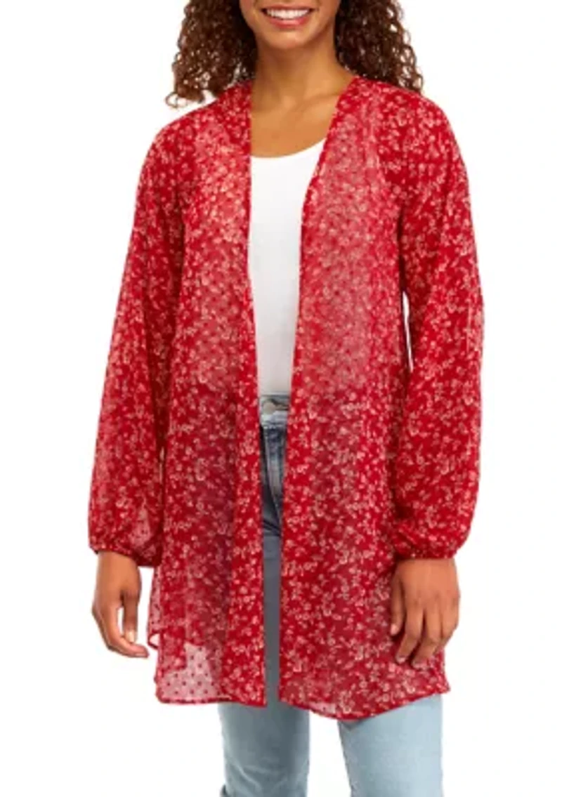 Juniors' Printed Kimono
