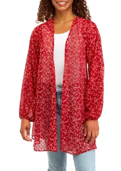Juniors' Printed Kimono