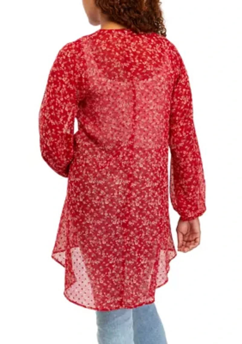 Juniors' Printed Kimono