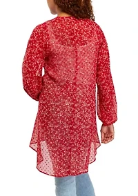 Juniors' Printed Kimono