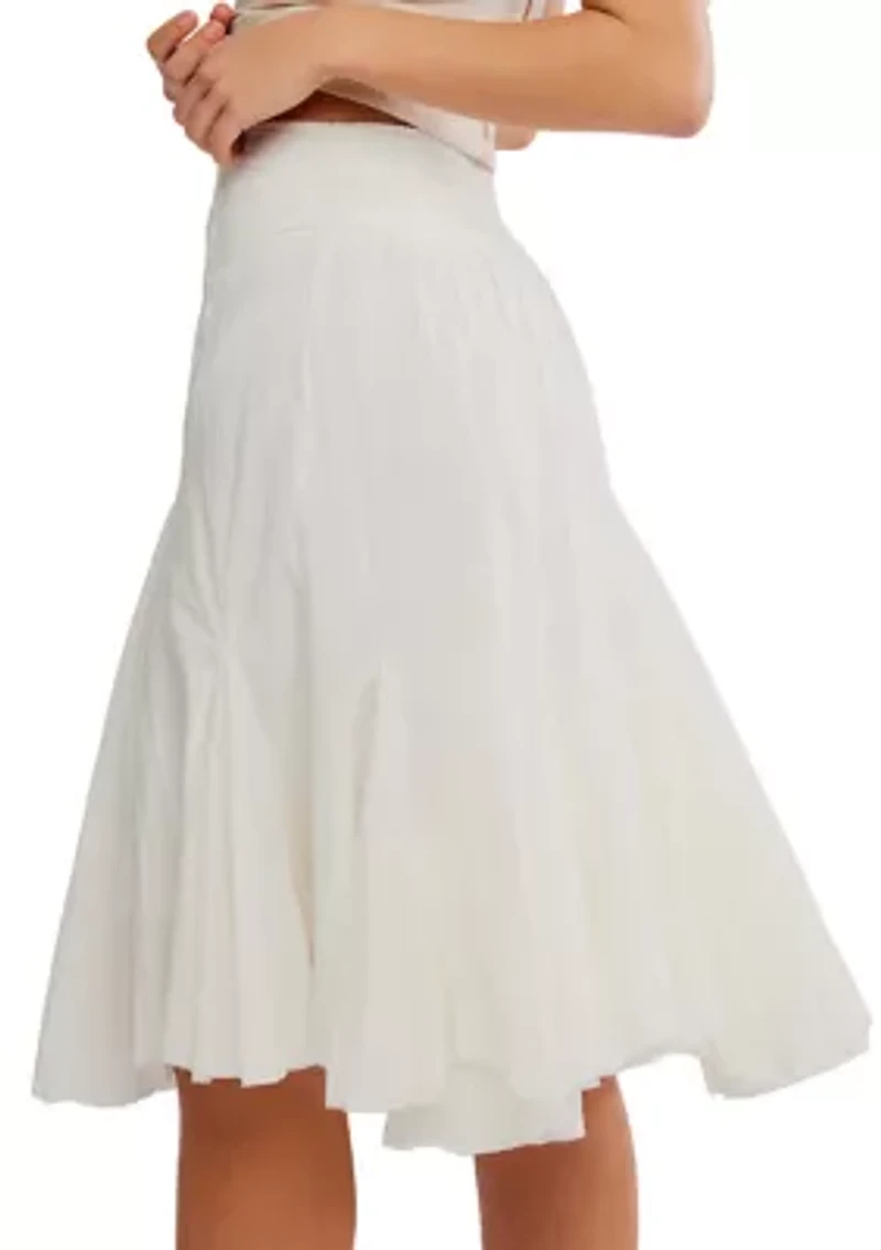 One Frida Godet Midi Skirt