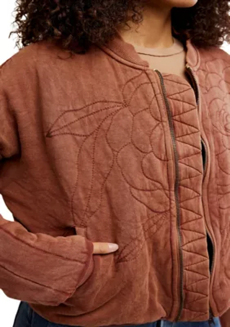 Rose Zip-Up Sweatshirt