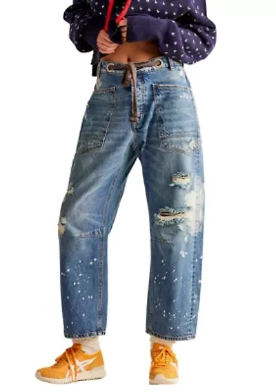We The Free Moxie Low Slung Pull On Barrel Jeans