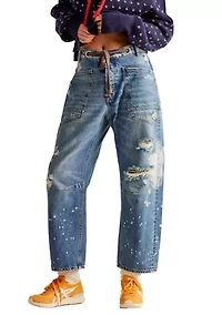 We The Free Moxie Low Slung Pull On Barrel Jeans