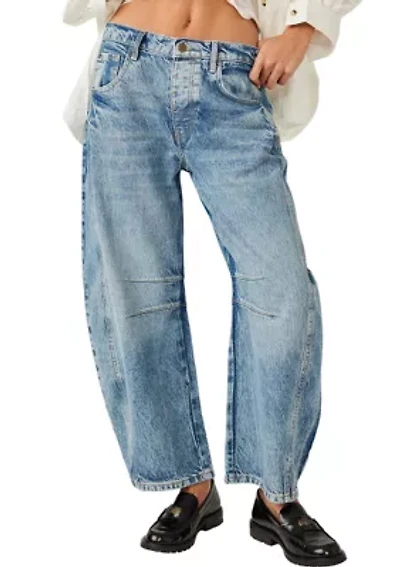 We The Free Good Luck Mid-Rise Barrel Jeans