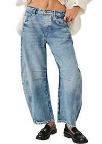 We The Free Good Luck Mid-Rise Barrel Jeans