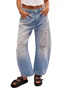 We The Free Good Luck Mid-Rise Barrel Jeans