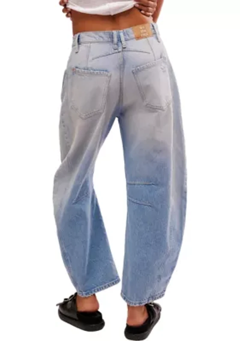 We The Free Good Luck Mid-Rise Barrel Jeans