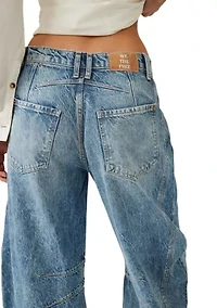 We The Free Good Luck Mid-Rise Barrel Jeans