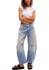 We The Free Good Luck Mid-Rise Barrel Jeans