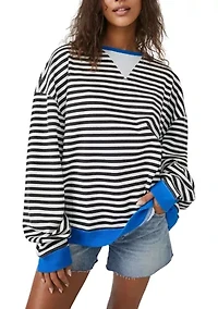 Classic Striped Oversized Crewneck