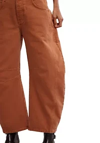 We The Free Good Luck Mid-Rise Barrel Jeans