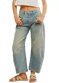 We the Free Good Luck Mid Rise Barrel Jeans