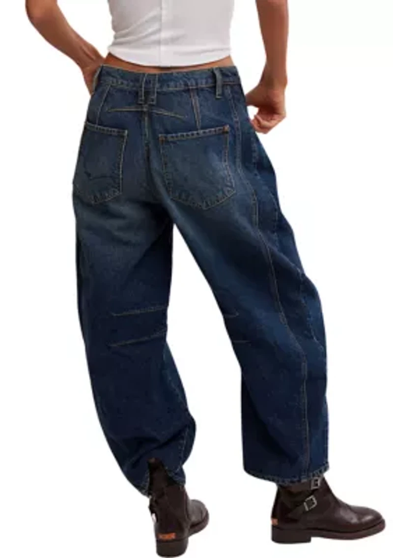 We the Free Good Luck Mid Rise Barrel Jeans