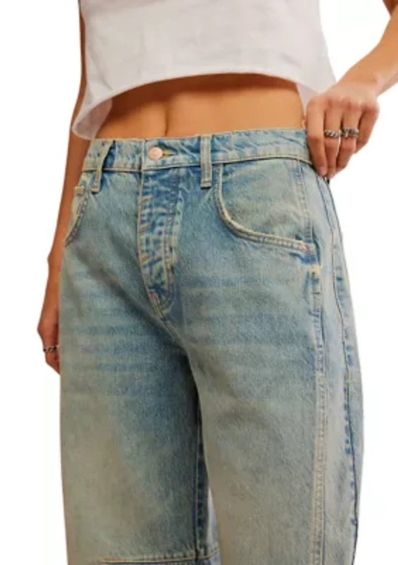 We the Free Good Luck Mid Rise Barrel Jeans
