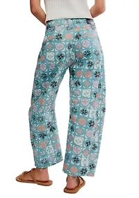 We The Free Good Luck Printed Barrel Jeans