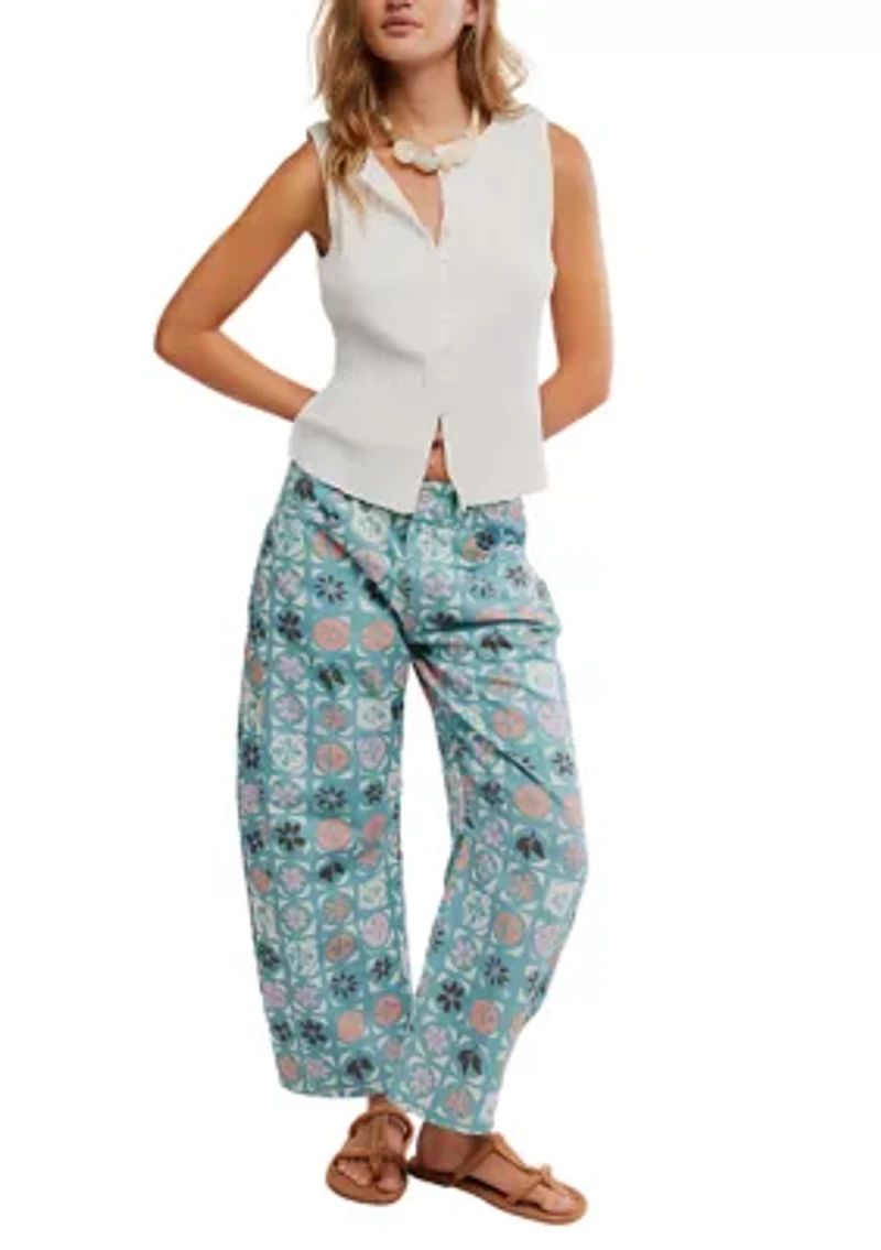 We The Free Good Luck Printed Barrel Jeans