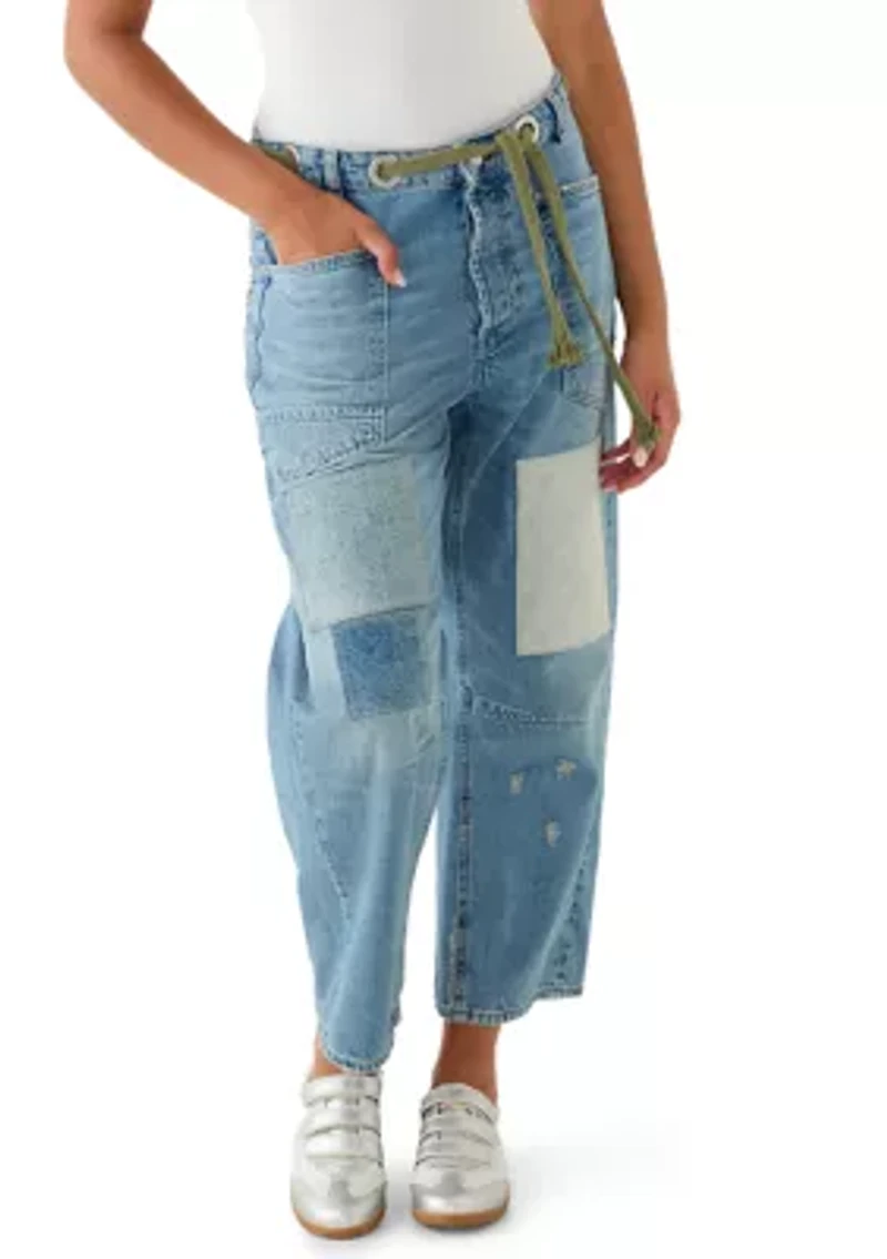 Moxie Low Slung Pull On Barrel Jeans