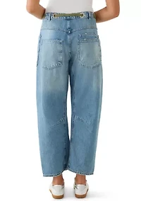 Moxie Low Slung Pull On Barrel Jeans