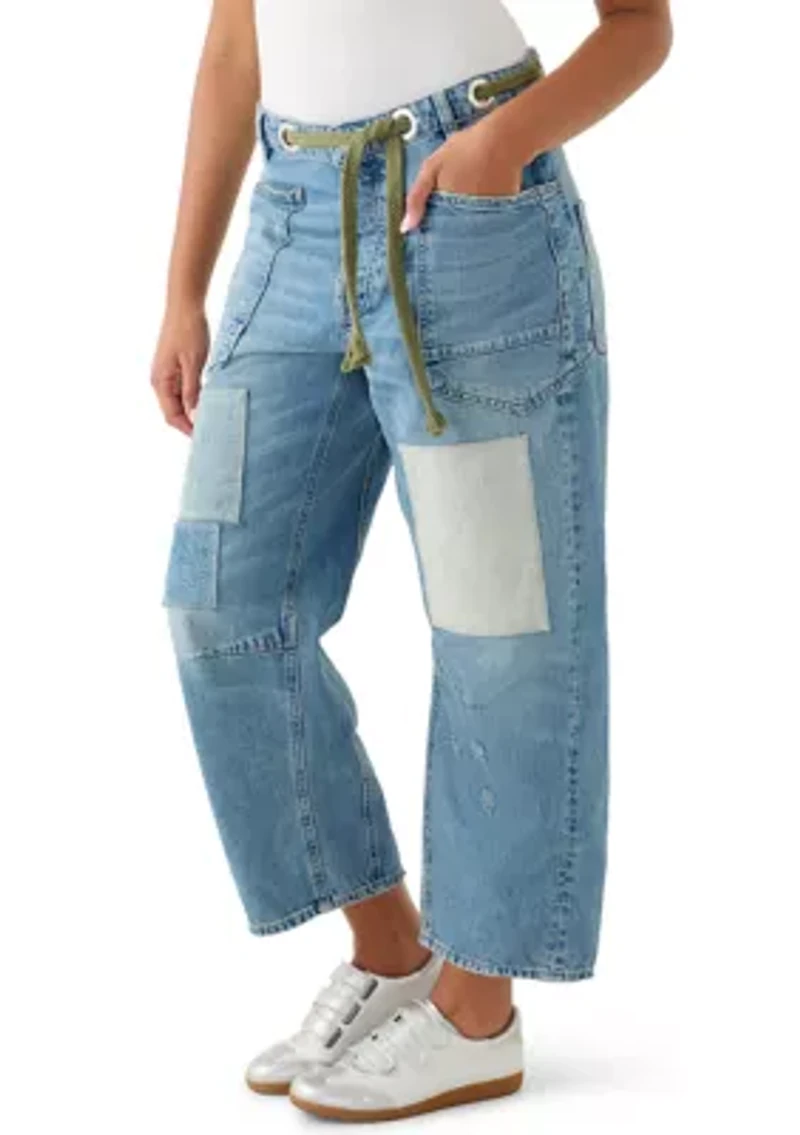 Moxie Low Slung Pull On Barrel Jeans