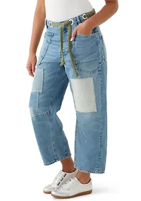 Moxie Low Slung Pull On Barrel Jeans
