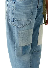 Moxie Low Slung Pull On Barrel Jeans