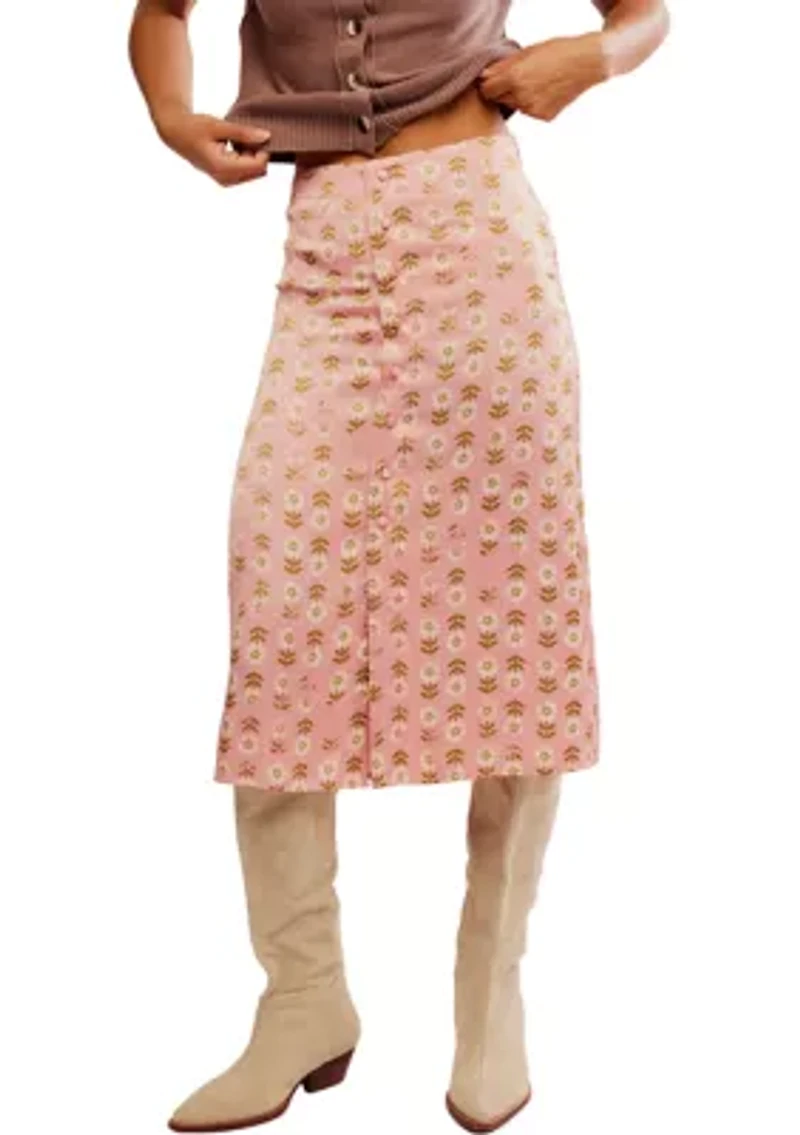 Analise Printed Midi Skirt