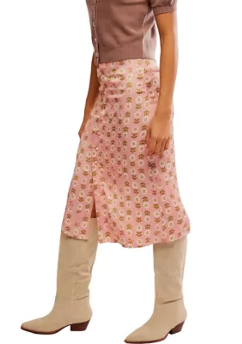 Analise Printed Midi Skirt