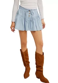 We The Free Roselle Denim Mini Skirt