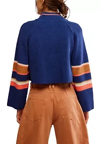 Striped Greta Half Zip Pullover