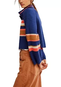 Striped Greta Half Zip Pullover