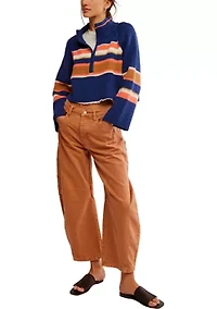 Striped Greta Half Zip Pullover