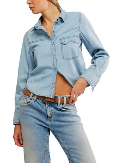 Shrunken Denim Indigo Top