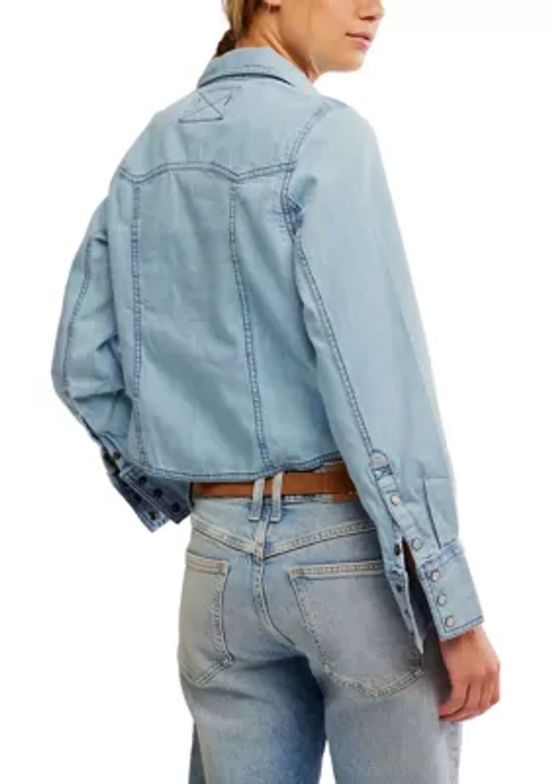 Shrunken Denim Indigo Top