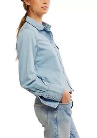 Shrunken Denim Indigo Top