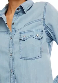 Shrunken Denim Indigo Top