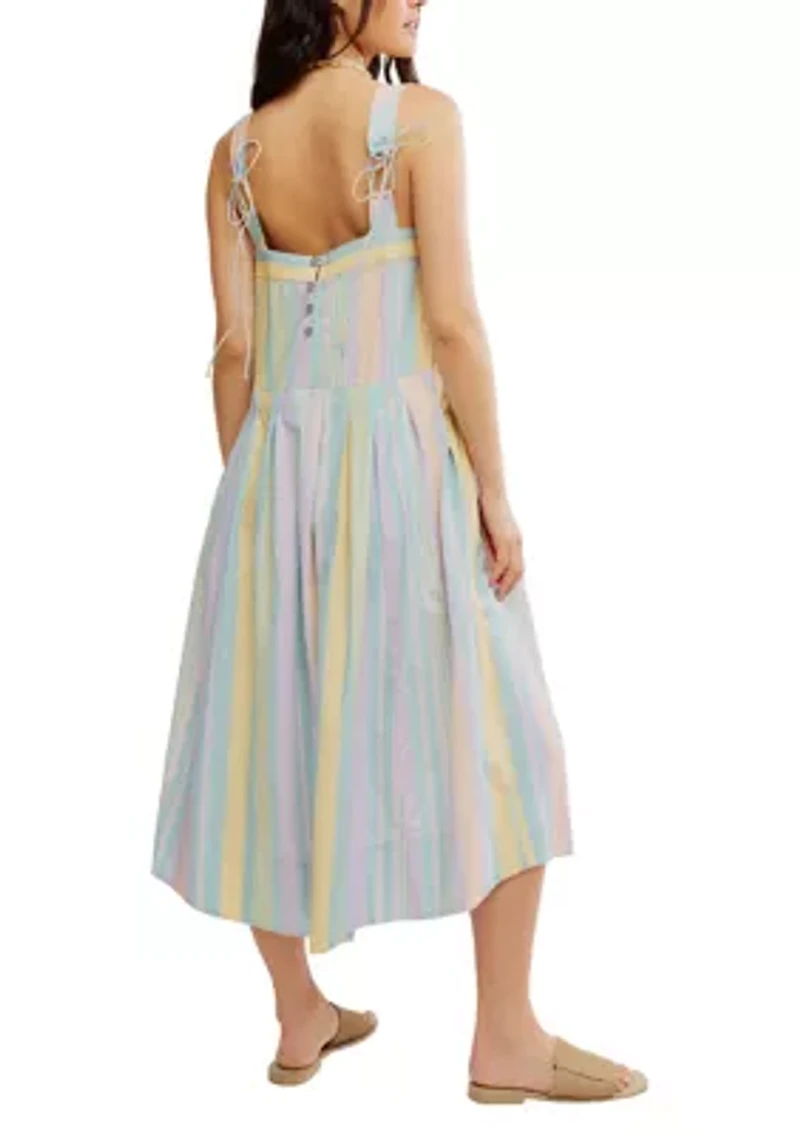 Primavera Stripe Cotton Midi Dress