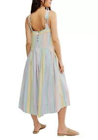 Primavera Stripe Cotton Midi Dress