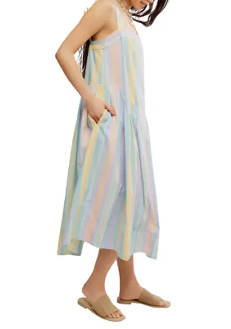 Primavera Stripe Cotton Midi Dress